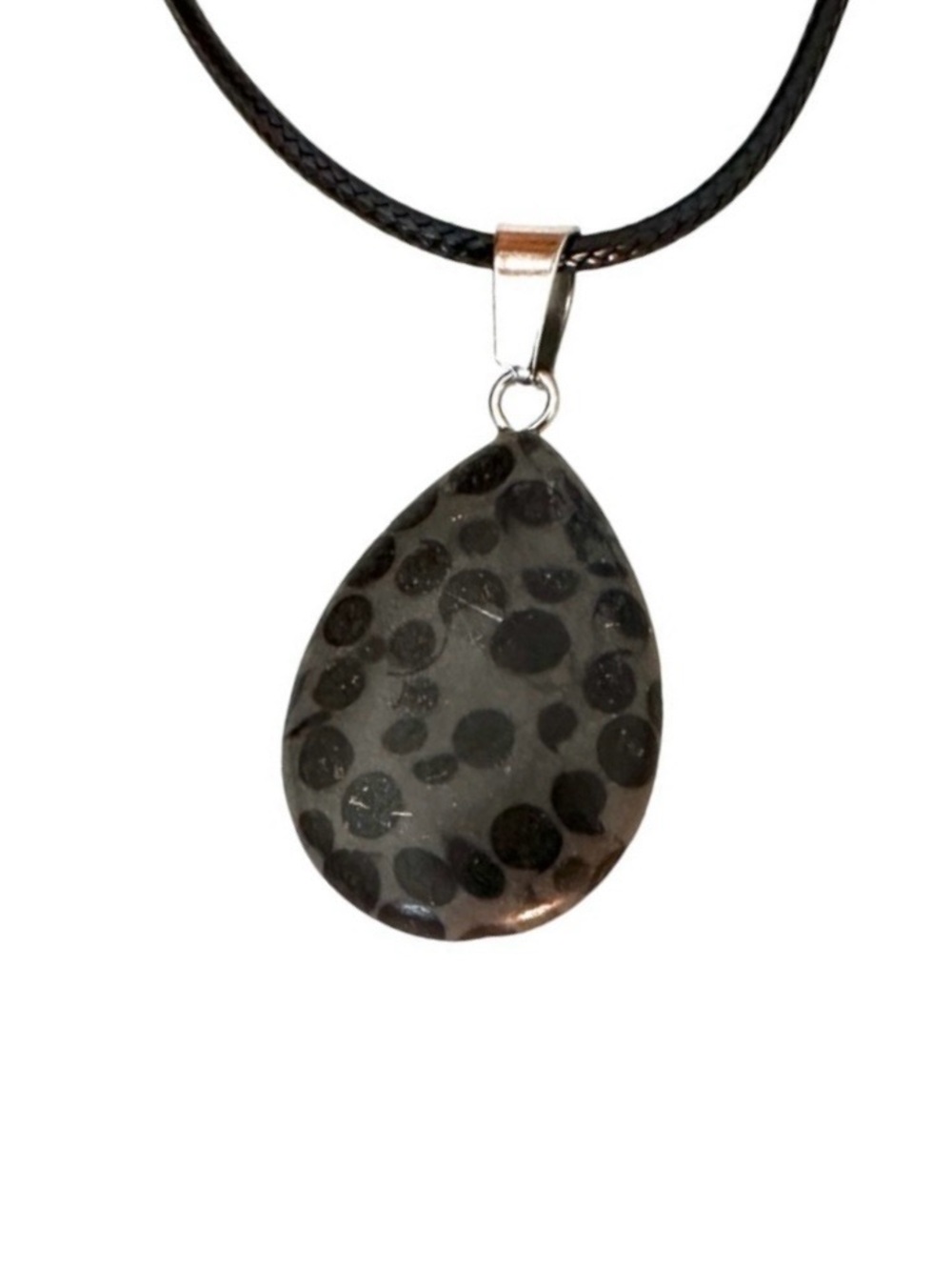 ⭐️ 5 for $25 Natural Stone Teardrop Pendant Necklace Black Cord